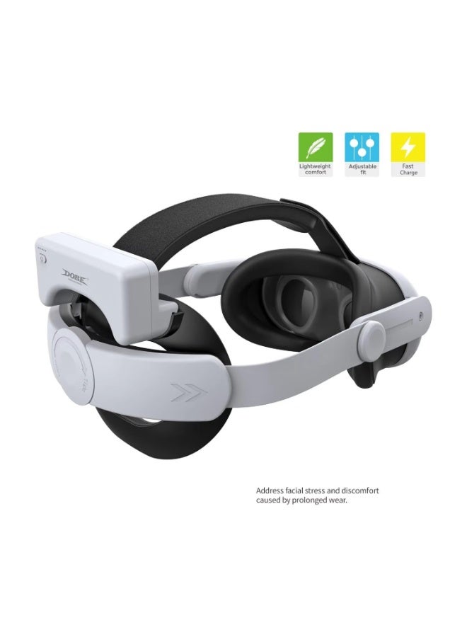 DOBE Head Strap with Battery for Meta/Oculus Quest 3/Quest 3S, 18500mWh Battery Pack for Extended Playtime, Fast Charging VR Power, Adjustable Elite Strap Enhanced Support and Balance in VR - Image 1